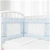 Babysanity - Paracolpi Lettino Ad Alta Traspirazione Dotato di Sistema Baby Air Mesh (Fantasia Azzurro)