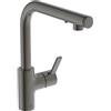 Ideal Standard - Gusto iMX Miscelatore cucina, Bocca alta tonda a L, con dispenser di sapone integrato, bocca girevole a 360°, facile da installare con fissaggio EasyFix+, Magnetic Grey