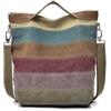 CVFAJI, Borsa a tracolla da donna, in tela, multicolore, stile casual, con manico superiore