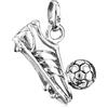 NKlaus Argento 925 Amuleto di calcio Ciondolo Talismano Scarpa da calcio con pallone 5mm 3672