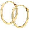 NKlaus COPPIA DI ORECCHINI A CERCHIO DA UOMO ORO GENUINO 333 orecchini orecchini 15 mm 3752
