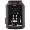 Krups Essential Coffee Machine Macinino, macchina da caffè espresso con display LCD, pulizia automatica, ugello a vapore nero per cappuccino YY8135FD