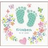 VERVACO Kit Punto Croce Contato PIEDINI DA BAMBINO Annuncio Nascita Punto Croce ca. 27 x 25 cm Regalo Personalizzato Set Fai Da Te Attività Creative Adulti Benvenuto Bambino Cross Stitch
