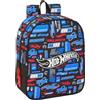safta HOT WHEELS - Zaino per bambini, zaino per la scuola, adattabile al carrello, ideale per l'asilo, comodo e versatile, qualità e resistenza, 22 x 10 x 27 cm, multicolore, M, Casual