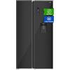 CHiQ Frigorifero Americano Side by side FSS559NEI42D 559 Litri, compressore inverter, Frigo ventilato e Congelatore No Frost, Inox scuro, Classe energetica E, Dispenser acqua da 5 litri