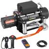 VEVOR Verricello Elettrico, Carico 5400 kg, per Camion 12 V CC con Fune in Acciaio Φ9,1 mm x 24 m, Telecomando Wireless e Cablato, IP55 Impermeabile per il Traino di SUV, Jeep, Rimorchi, Barche