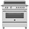 BERTAZZONI HER95I1EXT Cucina, Piano cottura a induzione, 90 cm, 5 Zone, 2 Zone flex, Serie Heritage, Acciaio inox, Forno elettrico, Nuova classe A