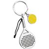 Ten Varotto & Co. Portachiavi Padel con Gettone Cod.YY76819LU Acciaio Lucido Decorato 10,5x3,8x0,5h cm
