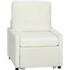 HOMCOM Poltrona letto rivestita in tessuto Teddy, 72 x 85,5 x 91 cm, Crema | Aosom Italy