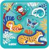 Ludi - Puzzle in Schiuma - Giocattolo Esperienza - Gioco da infilare - dai 12 Mesi - stimola Le capacità motorie e sviluppa la Fantasia - 5 Animali Giungla e 1 Vassoio - Impermeabile - 20 x 20 x 1,5