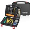 ZOERAX - Kit di strumenti di rete professionale 11 in 1 per crimpare RJ45 - crimpatrice passante, tester RJ45, strumento di perforazione 110/88, spelafili, taglierina, connettori passa-through Cat6 e