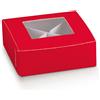 Scotton Scatola Portaconfetti con Finestra Pla 80 x 80 x 30 Mm Lino Rosso 10 Pz