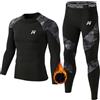 MEETWEE Biancheria Intima Termica Set Uomo, Antivento Funzionale Base Layer Asciugatura Rapida Maniche Lunghe Maglia Termica & Pantaloni per Invernali Sportiva Sci Allenamento Corsa Ciclismo