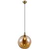 RL LIVE YOUR LIGHT Reality Leuchten Lampadario a Sospensione, Ottone Anticato/Vetro Color Ambra
