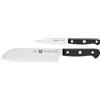 ZWILLING Set Coltelli Gourmet, 2 pz (Spelucchino/ 10 cm, Santoku 18 cm), Acciaio Inox, Manico Ergonomico, Nero - Made in Germany