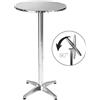BAKAJI Tavolino Bar Bistrot Alto Pieghevole Alluminio Rotondo 60x110cm Tavolo Esterno