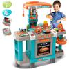 BAKAJI Cucina Giocattolo Bambini con Luci e Suoni 34 Accessori Gioco 87x78x29cm Azzurro