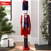 BAKAJI Soldato Schiaccianoci di Natale in Legno Altezza 106 cm Decorazioni Natalizie