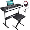 BAKAJI Tastiera Musicale Pianola Elettronica 61 Tasti con Supporto Sgabello e Cuffie