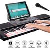 BAKAJI Tastiera Musicale Pianola Elettronica 61 Tasti Luminosi Pianoforte con Microfono