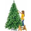 BAKAJI Albero di Natale Verde Canberra 210 cm Foltissimo con 1256 Punte Rami Innesto
