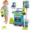 BAKAJI Set Carrello Pulizia Bambini Trolley Blu Accessori Gioco Educativo Idea Regalo
