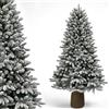 BAKAJI Albero di Natale Royal 210cm Innevato Base Troco Realistica 1324 Punte Foltissimo