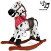 BAKAJI Cavallo a Dondolo Con Effetti Sonori Realistici Legno e Peluche Bambini Infanzia
