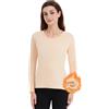 Soudittur Maglia Termica Donna Manica Lunga - Magliette Termiche Foderate in Pile Calda Maglia Invernale Intimo Termico (IT, Testo, XXL, Regular, Regular, Beige)
