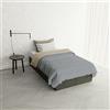 Italian Bed Linen Piumone Invernale Letto Piazza e Mezza 200x200, Doubleface, Piumino imbottito 200 gr Made in Italy, Esterno in Microfibra, Platino/Crema
