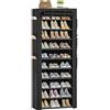 OYREL Scarpiera a 11 Ripiani in Tessuto Antipolvere Chiusa o Aperta, Scaffale Portascarpe con Copertura di Tessuto, 6 Tasche Laterali, per Scarpe da Ginnastica, Tacchi Alti, Ciabatte