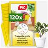 PIC Trappola Moscerini - 120x Trappola per Moscerini in Casa, acchiappa cimici efficace contro i moscerini piante, Carta Moschicida Gialla a Doppia Faccia contro Sciaridi - Funziona fino a 6 mesi