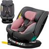Lionelo Bastiaan i-Size Seggiolino Auto Evolutivo 4-in-1 per bambini 0-12 Anni (40-150 cm) ISOFIX e l'ultima Norma R129 Opzione Rivolto All'indietro, 21 Regolazioni, Girevole 360° Protezione Laterale
