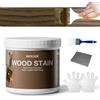 MOLLOR Tintura per Legno ad Acqua 500g, Olio per Legno con Finiture Multiple per Mobili Interni ed Esterni, Pannelli Legnosi, Armadi e Cosi', Asciuga Veloce, Basso Odore (Sandalo Nero con Strumenti)