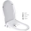 GEOATON Sedili WC bidet con doppio ugello autopulente non elettrico separato posteriore e femminile, pulizia naturale spruzzo, sedile WC morbido chiuso combinato bidet wc