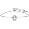 Swarovski Constella Braccialetto, con Cristalli e Zirconia Swarovski a Taglio Tondo e Pavé, Regolabile, Placcato in Tonalità Rodio, Bianco