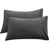 NIDONE Confezione da 2 federe in pile 48x74 cm calde federe in flanella per l'inverno morbide e accoglienti fodere per cuscini velluto per la decorazione della camera da letto, grigio scuro