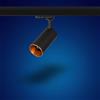 Mextronic Faretto LED a 3 fasi per binari elettrici/sistema a binari (GU10) girevole e orientabile L50X per lampadine GU10 (nero + oro)