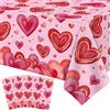 LWYGEGJO Confezione da 4 tovaglie rettangolari per San Valentino, 129,5 x 218,4 cm, in plastica impermeabile, per San Valentino, feste, decorazione per la festa della mamma (rosa)