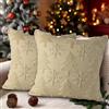 Lanpn 2 Pezzi Federe Cuscini Natalizi Copricuscini Natalizia 45x45cm, Federa Natale Decorativo Albero di Natale Inverno Decorazioni Natalizio per Soggiorno Divani Letto in Camera da Letto (Beige)