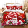 AVJWWD Set Copripiumino Natalizio Set di biancheria da letto di Natale,per bambini e bambine Set di Biancheria da Letto Decorazione Natalizia per Interni (Buon Natale, 200 x 200 cm)