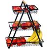 DECCARO Cestino portafrutta, 3 ripiani, nero, grande
