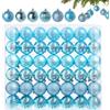Winwild 42 Piccoli Baubles di Natale Blu Ghiaccio - 6 Design Diversi in Plastica 3CM Mini Decorazioni per Albero di Natale