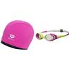 ARENA SMARTCAP, Cuffia Donna, Nero & Spider Junior Occhialini Nuoto Anti-Appannamento per Bambini, con Protezione UV, Ponte Nasale Autoregolante