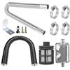 Lets Joy Tubo di Scarico da Pavimento, Kit Tubo di Scarico Generatore, 300cm Tubo di Scarico+ Silenziatore di Scarico+Filtro dell'aria+Inox Accessori, Riscaldamento Diesel Invernale