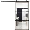 Arredo Stock Porta scorrevole in alluminio nero e vetro (Vetro trasparente)