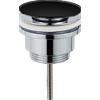 Parama Piletta di scarico click-clack universale per lavabo e bidet senza troppo pieno in ottone nero opaco con stelo | Cornel