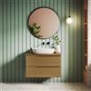 Parama Mobile bagno sospeso 80cm due cassetti con top rovere tabacco | Komi