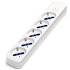 TECNO-ESHOP MULTIPRESA BIPASSO SCHUKO 5 POSTI CON INTERRUTTORE SENZA CAVO BIANCA MULTIAIGSCB-AIG8433325202583
