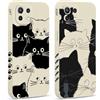 Phoona 2 pezzi Cover per Xiaomi Mi 11 Lite 4G/5G 6,55'', Gatto Cellulare Silicone Morbido Custodia per telefono Aesthetic Motivo Disegno Protezione Fotocamera AntiGraffio Antiurto Case per Ragazze,22